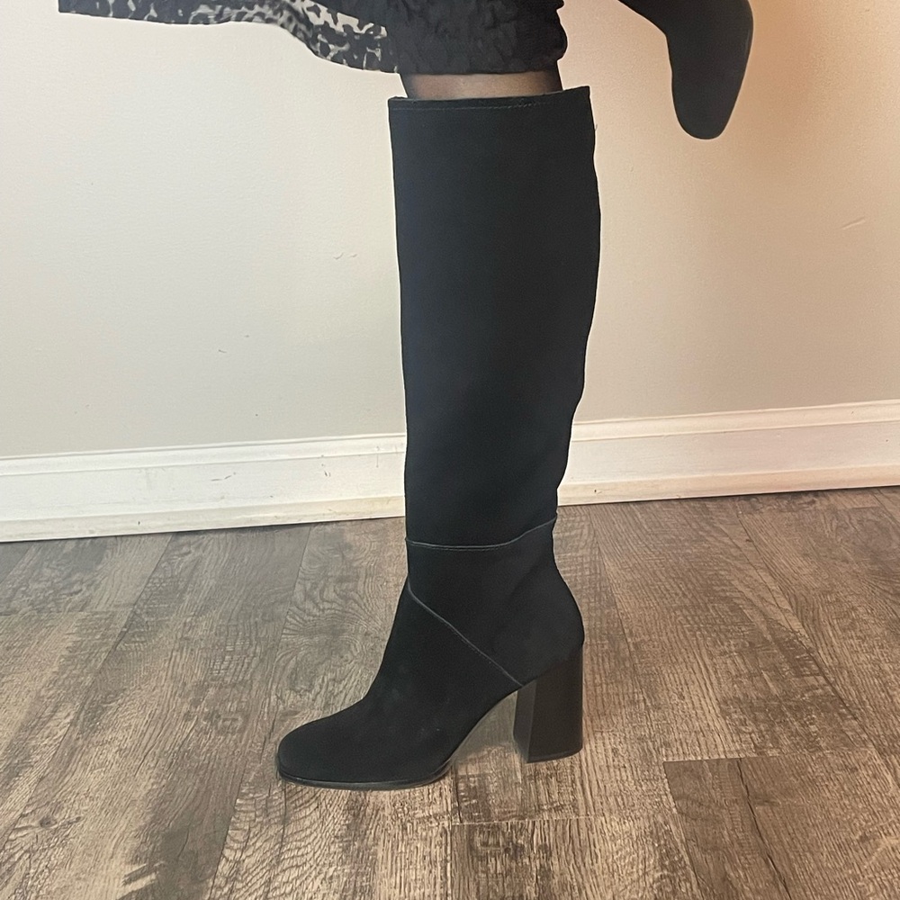 Black suede boots. New. Never worn. Without brand box. Size 6.5.